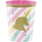 Party Central Club Pack of 12 White and Pink Unicorn Stars Party Tumbler Cups 16 oz.
